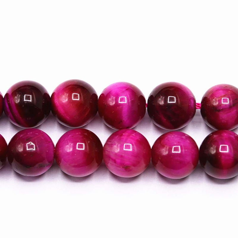 PLTbeads Natural Gemstone Loose Beads Smooth Round Approxi 15 inch DIY Bracelet Necklace for Jewelry Making (8mm, Pink Tiger Eye) - Image 5